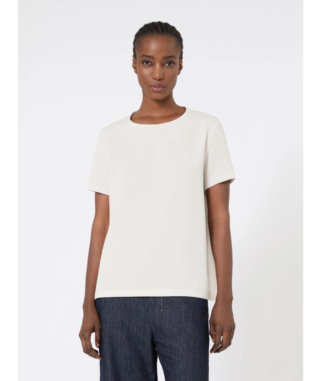 'S MAX MARA Бежевая вискозная футболка, фото 3