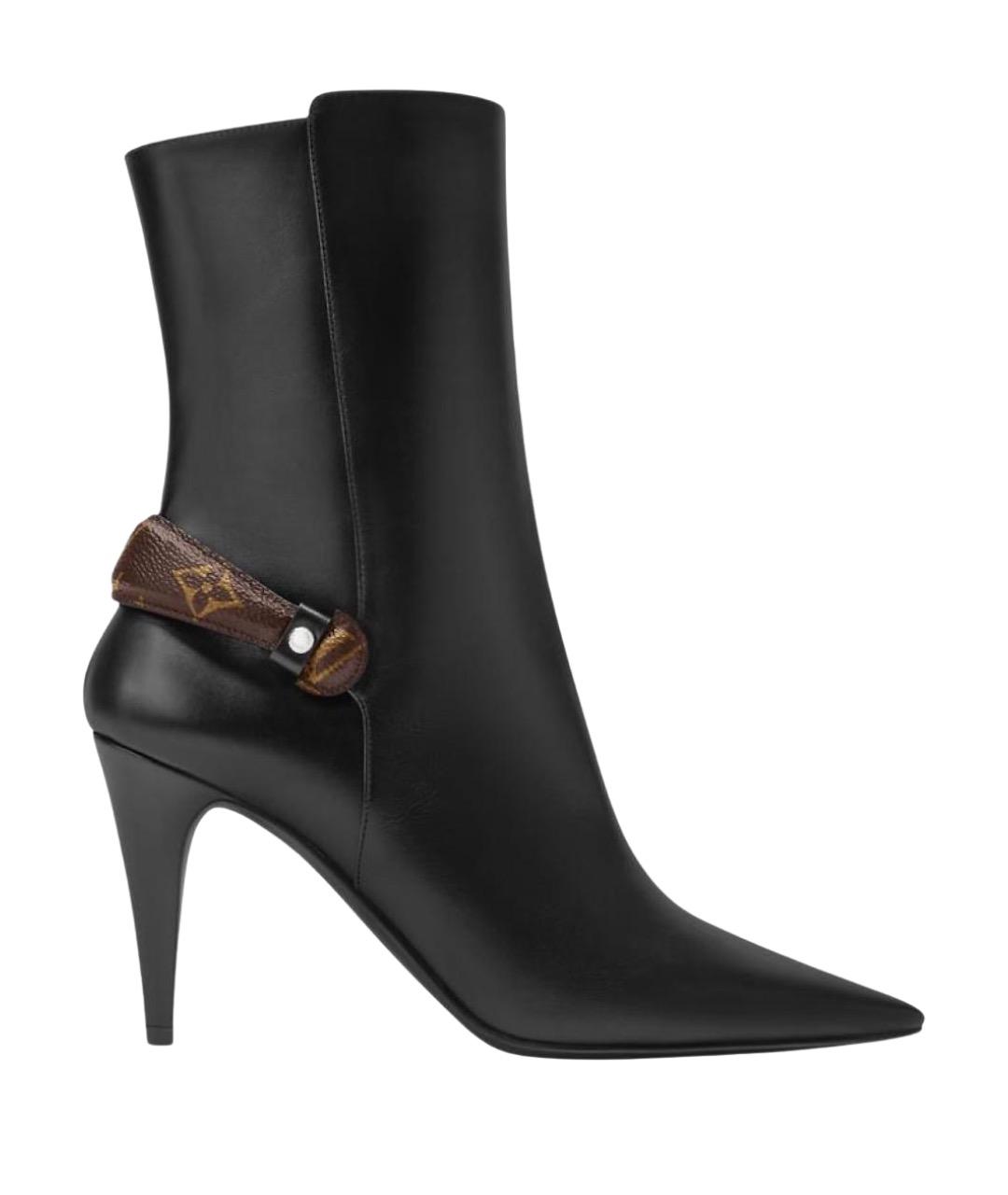 LOUIS VUITTON Черные кожаные сапоги, фото 1