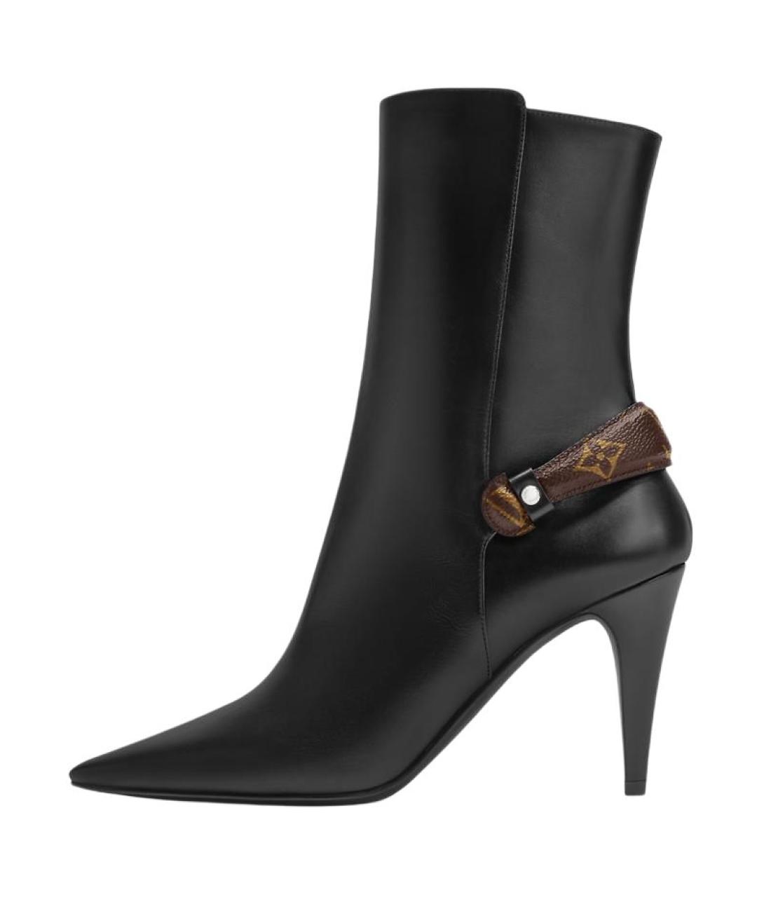 LOUIS VUITTON Черные кожаные сапоги, фото 2