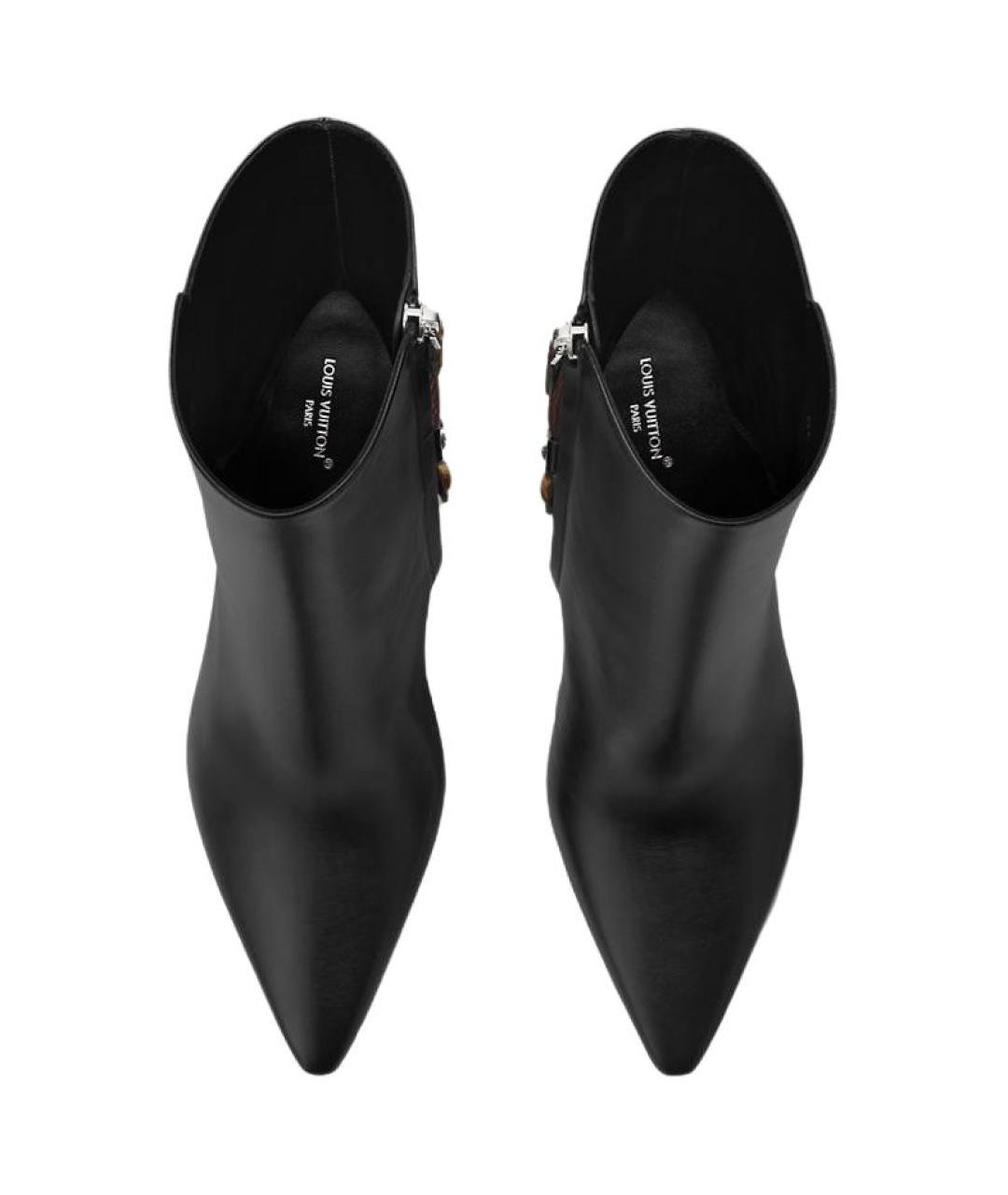 LOUIS VUITTON Черные кожаные сапоги, фото 4