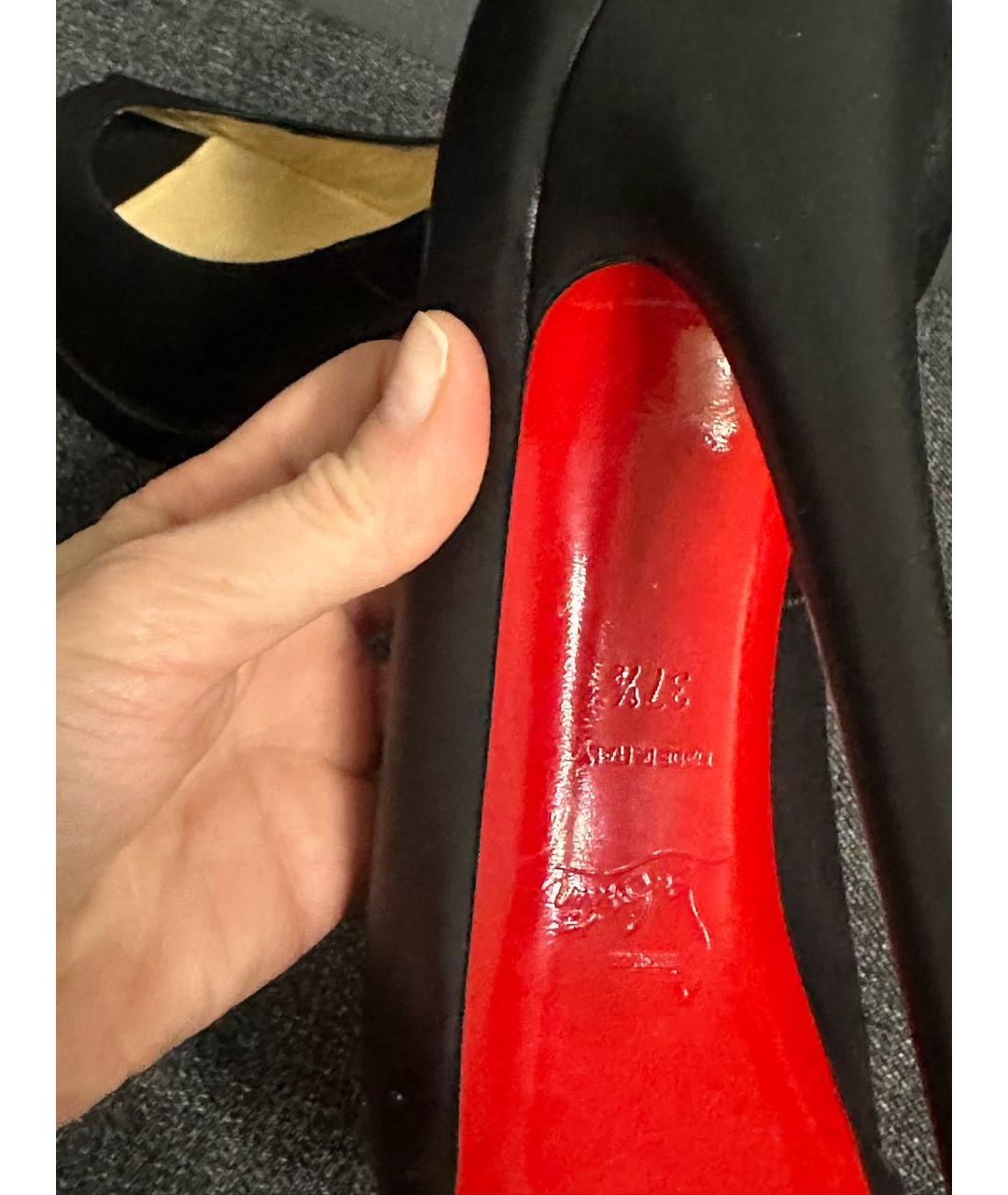 CHRISTIAN LOUBOUTIN Черные кожаные туфли, фото 6