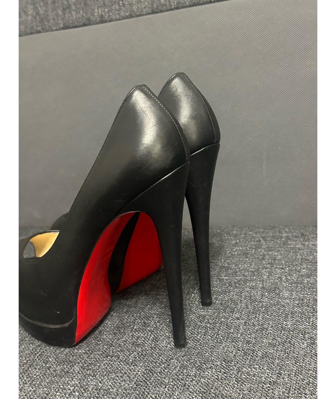 CHRISTIAN LOUBOUTIN Черные кожаные туфли, фото 5