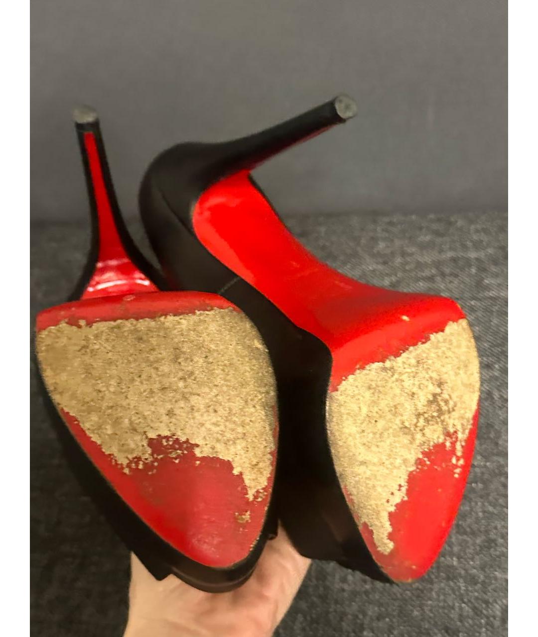 CHRISTIAN LOUBOUTIN Черные кожаные туфли, фото 4