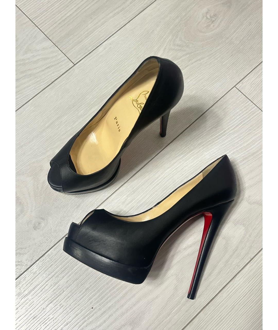 CHRISTIAN LOUBOUTIN Черные кожаные туфли, фото 7