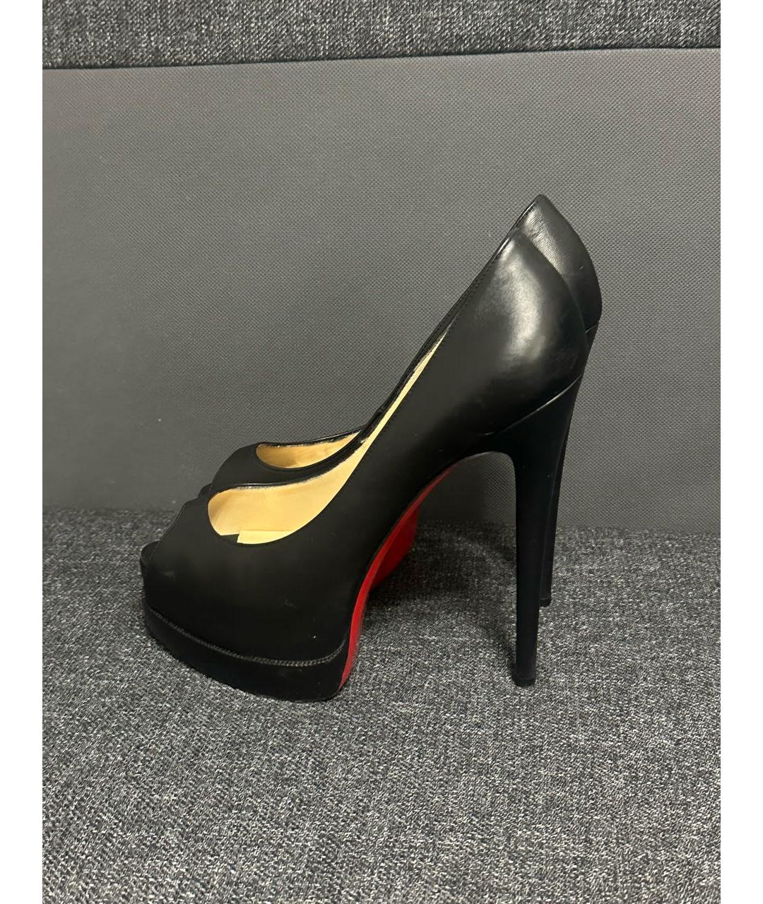 CHRISTIAN LOUBOUTIN Черные кожаные туфли, фото 2