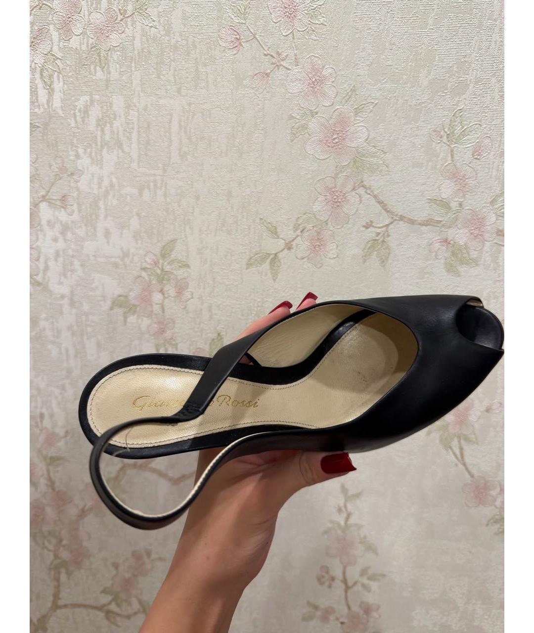 GIANVITO ROSSI Черные кожаные туфли, фото 2