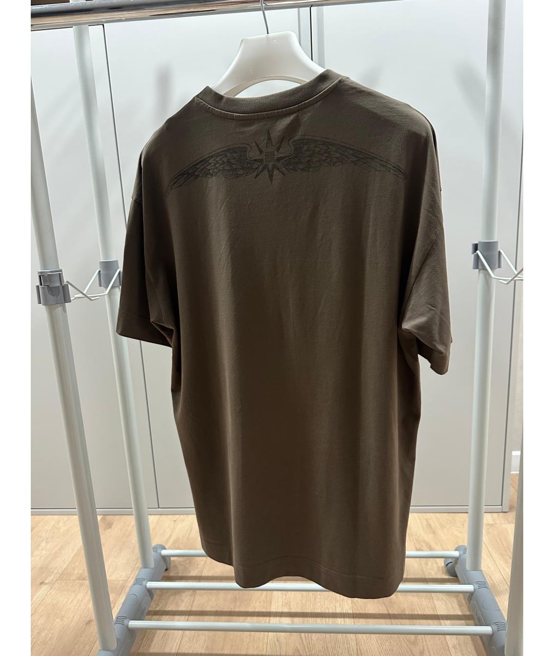 GIVENCHY Хаки хлопковая футболка, фото 2