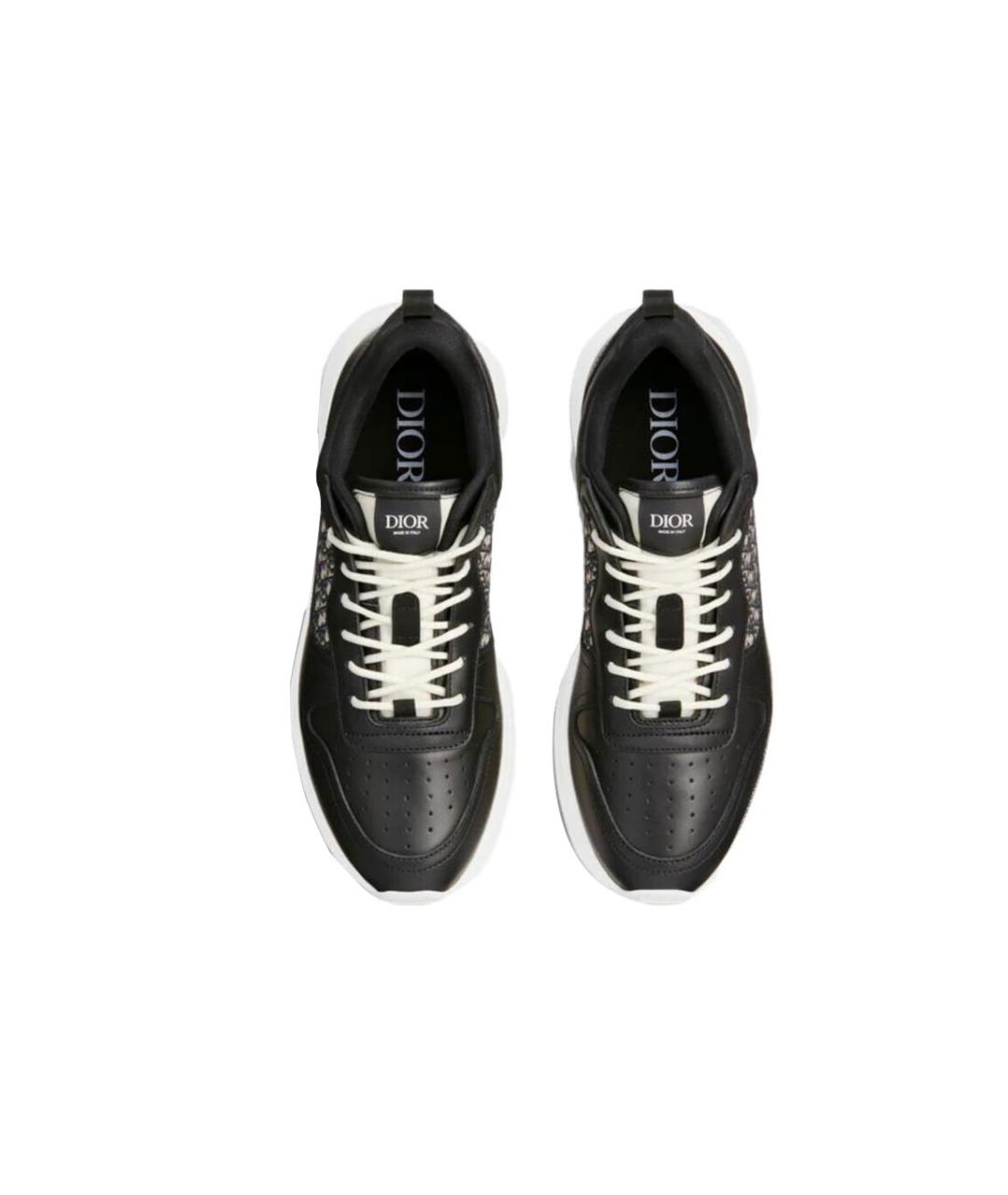 CHRISTIAN DIOR Черные кожаные низкие кроссовки / кеды, фото 4