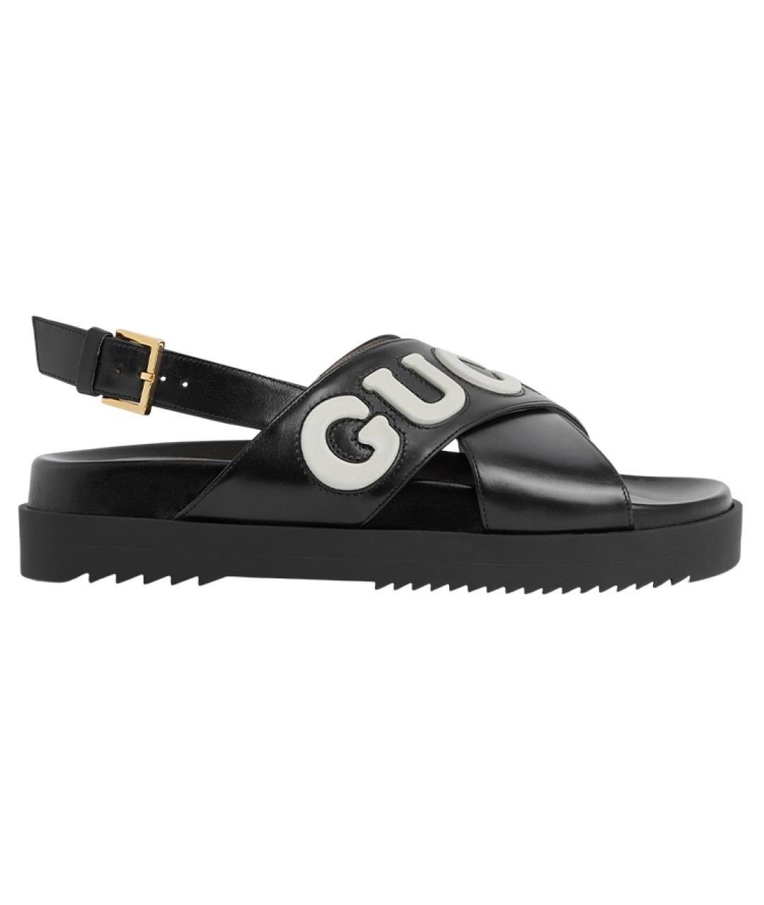 GUCCI Черные кожаные сандалии, фото 7