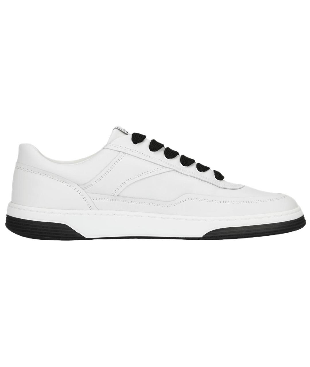 CHANEL Белые кожаные низкие кроссовки / кеды, фото 6