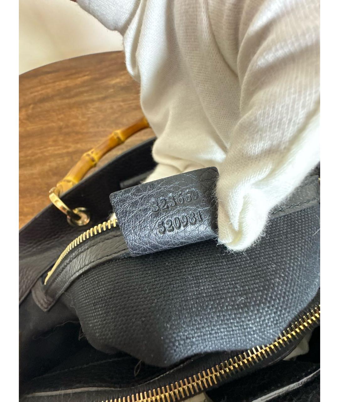 GUCCI Черная кожаная сумка тоут, фото 4