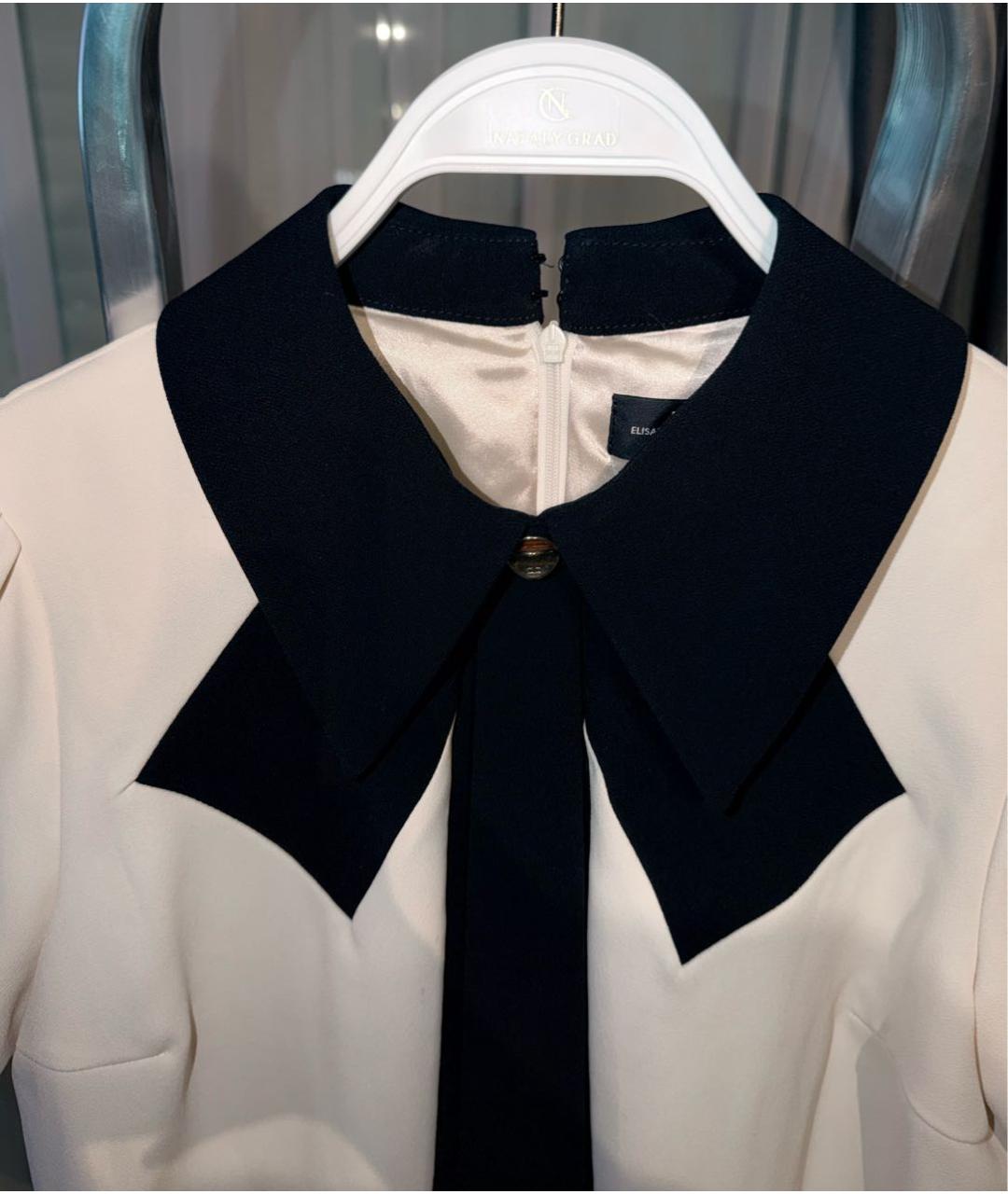 ELISABETTA FRANCHI Белое полиэстеровое коктейльное платье, фото 3