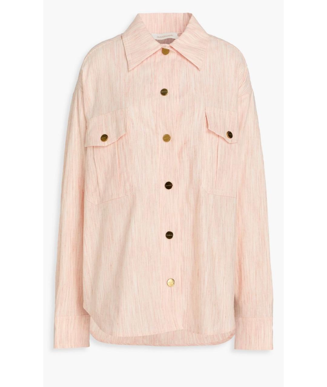 ZIMMERMANN Розовая льняная рубашка, фото 4