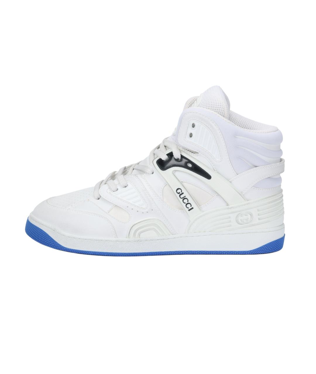 GUCCI Белые кожаные высокие кроссовки / кеды, фото 2