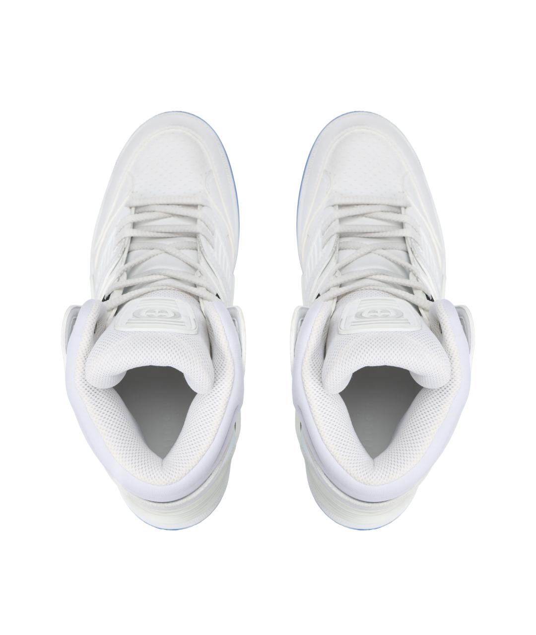 GUCCI Белые кожаные высокие кроссовки / кеды, фото 3