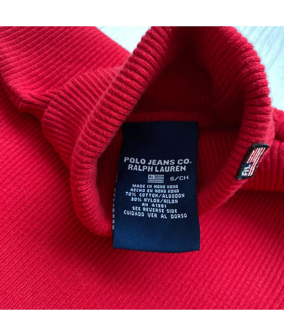 POLO RALPH LAUREN Красная хлопковая водолазка, фото 4