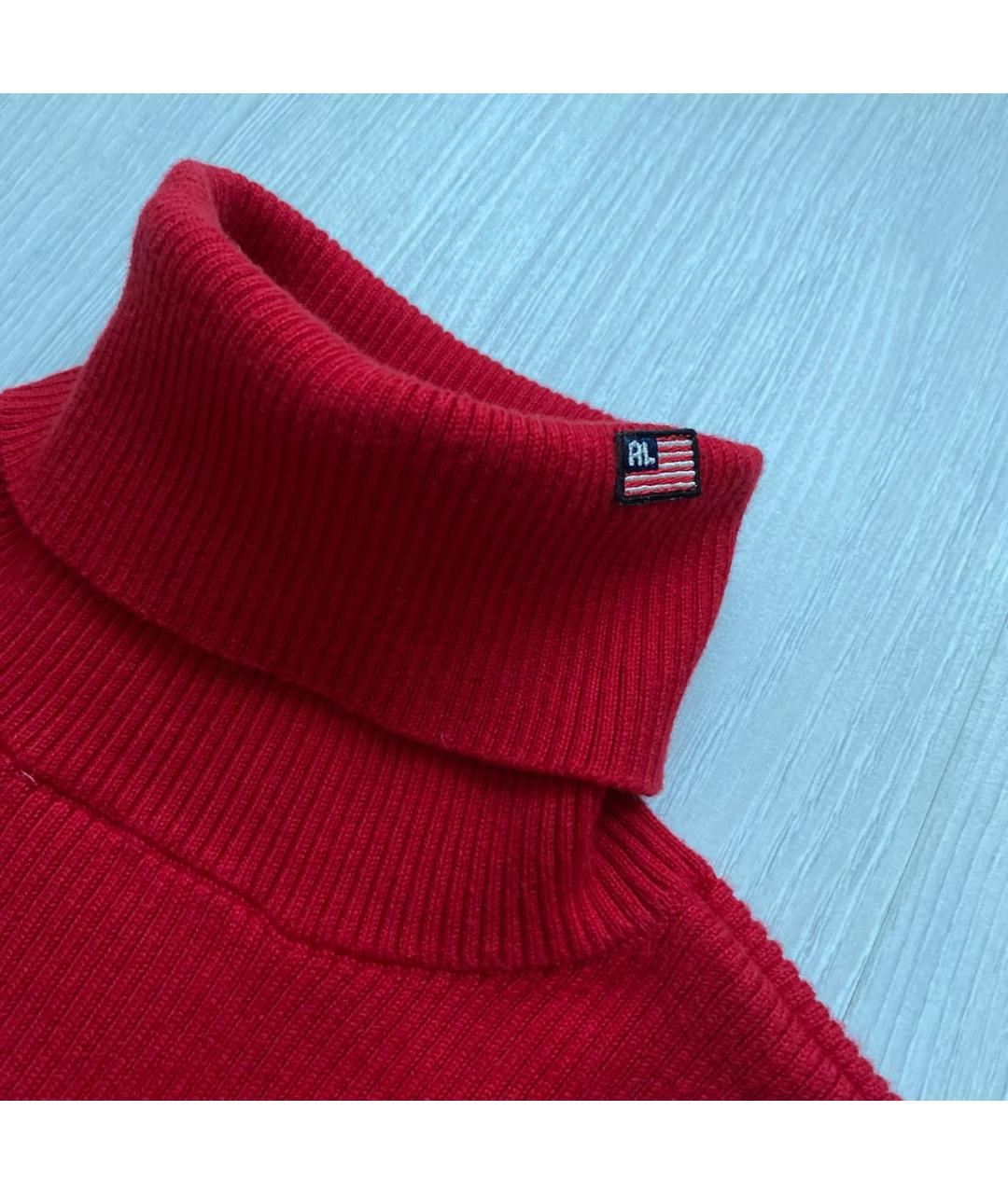 POLO RALPH LAUREN Красная хлопковая водолазка, фото 3