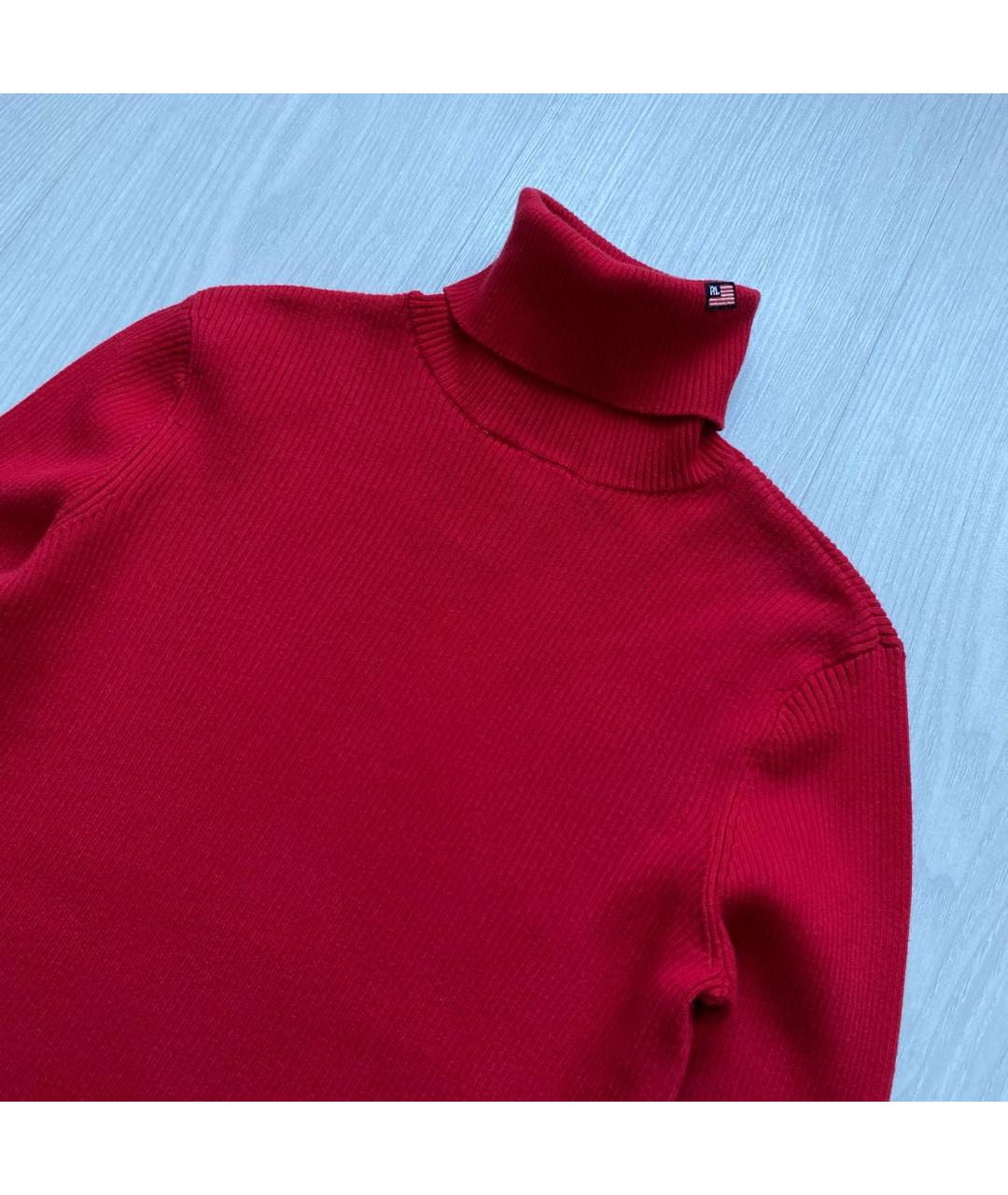 POLO RALPH LAUREN Красная хлопковая водолазка, фото 2