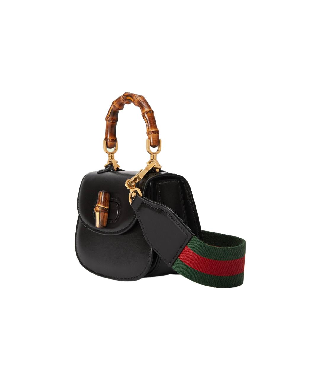 GUCCI Черная кожаная сумка через плечо, фото 3