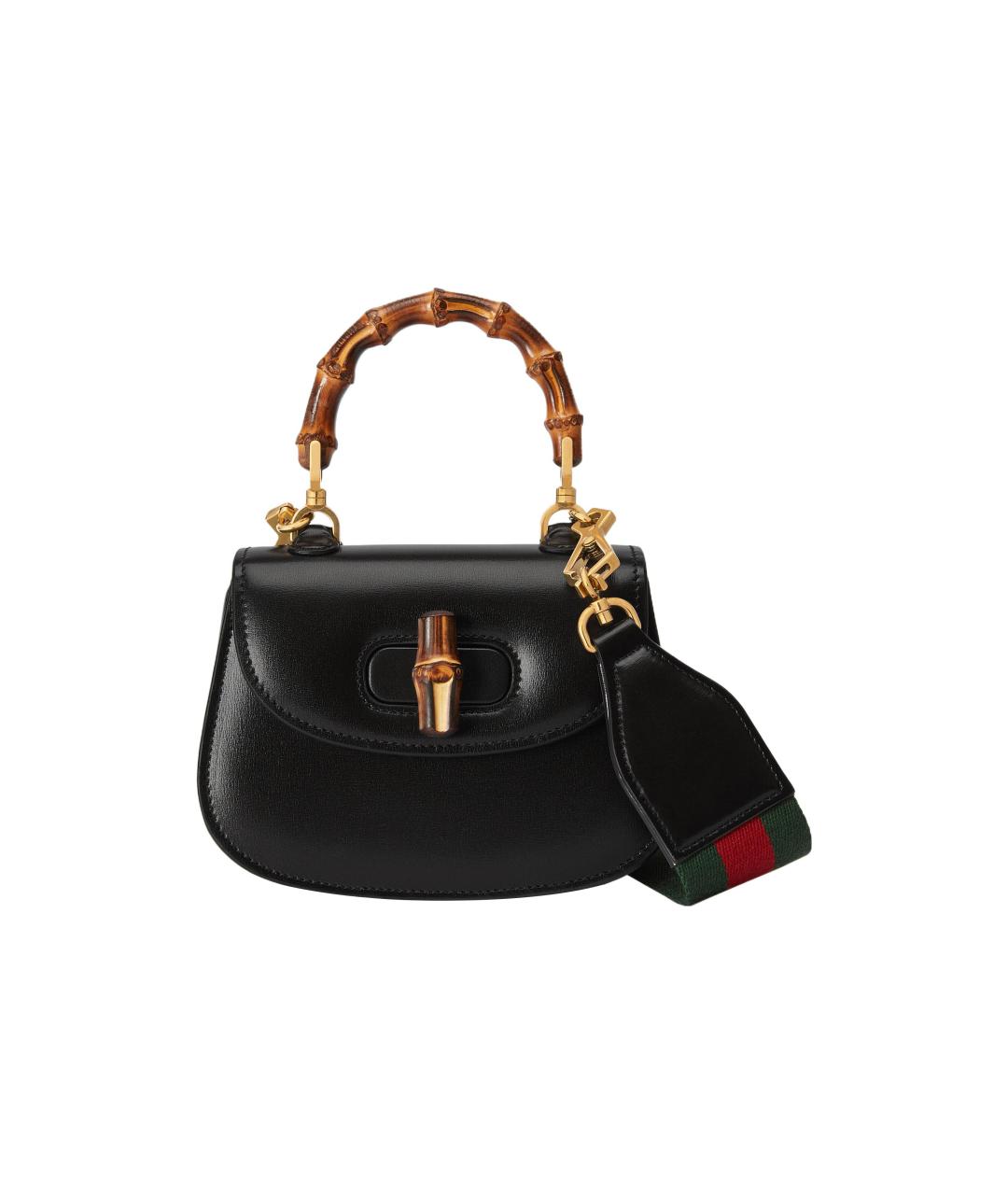 GUCCI Черная кожаная сумка через плечо, фото 10