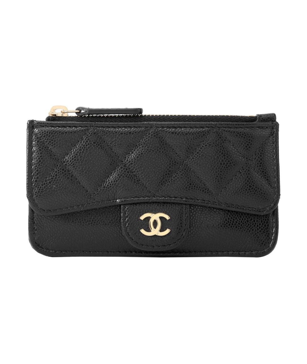 CHANEL Черный кожаный кардхолдер, фото 1