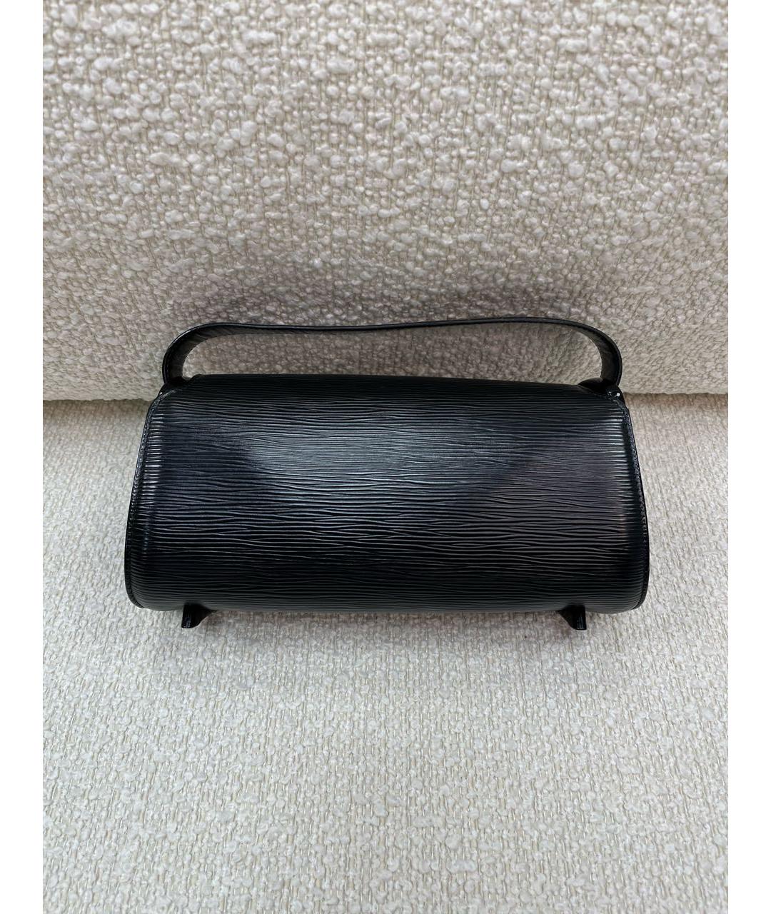 LOUIS VUITTON Черная кожаная сумка с короткими ручками, фото 3