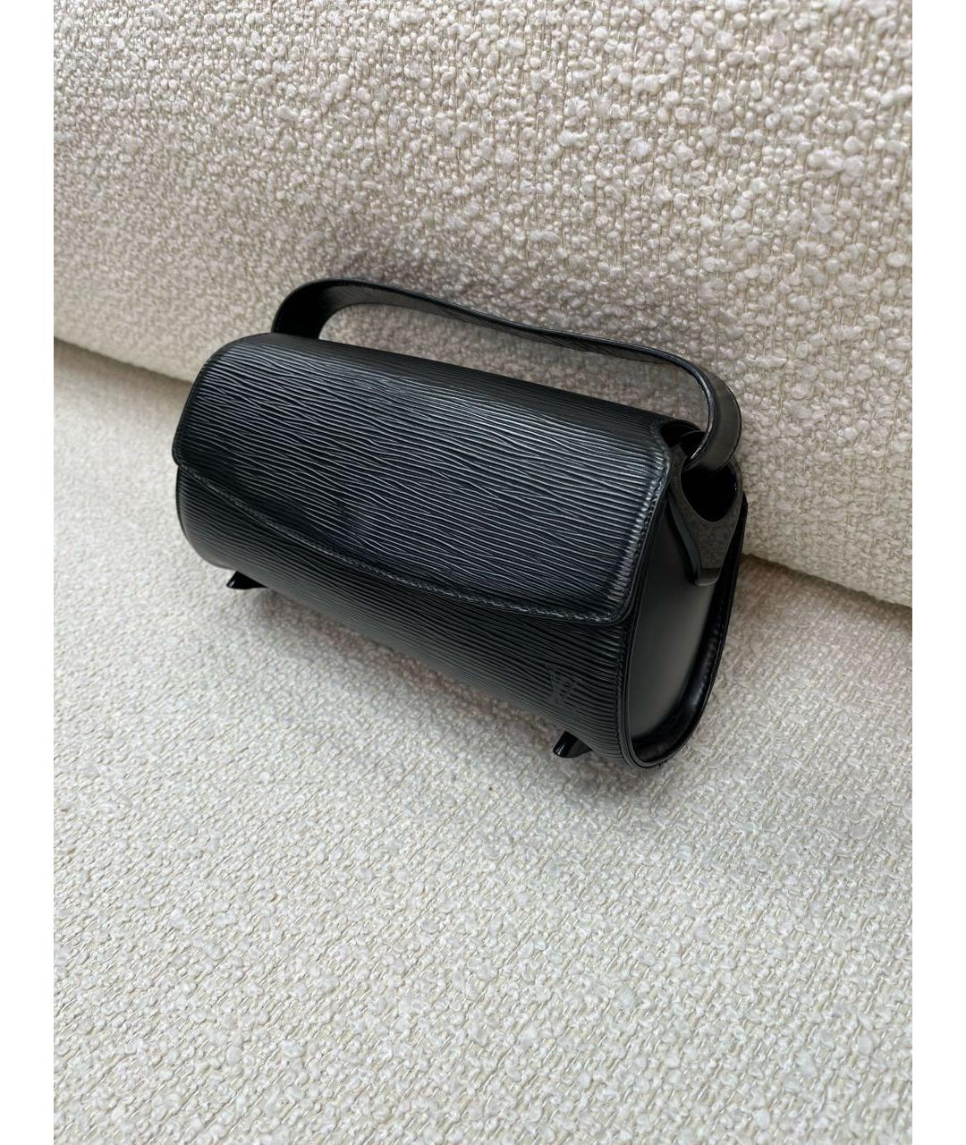 LOUIS VUITTON Черная кожаная сумка с короткими ручками, фото 5