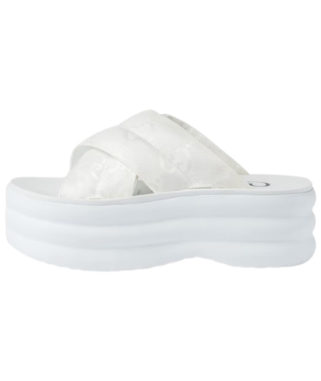 GUCCI Белые текстильные сандалии, фото 2