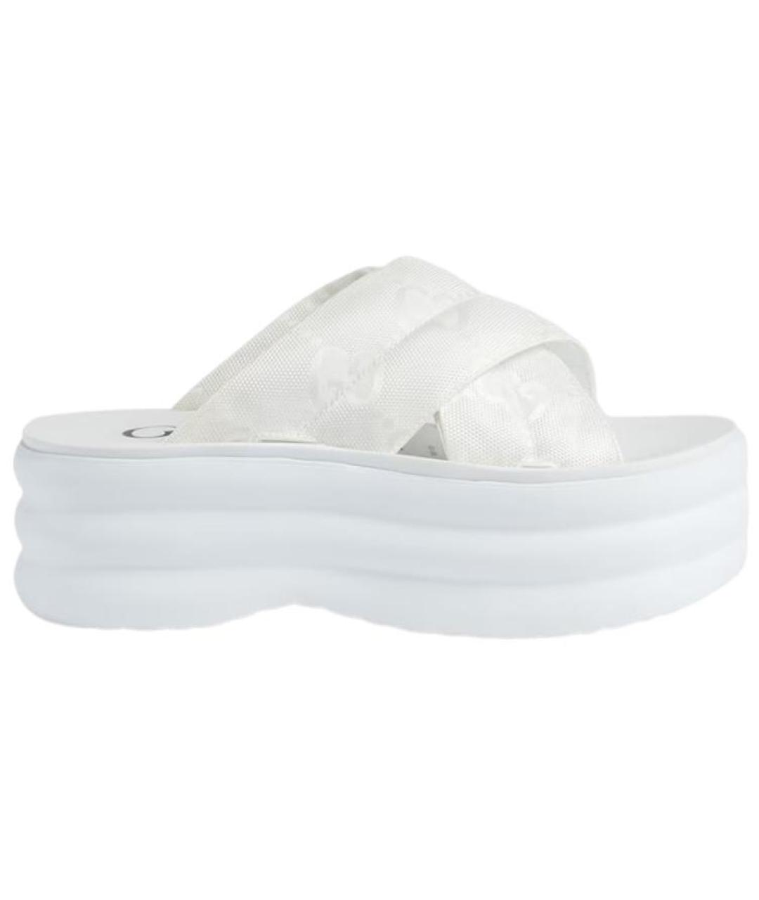 GUCCI Белые текстильные сандалии, фото 1