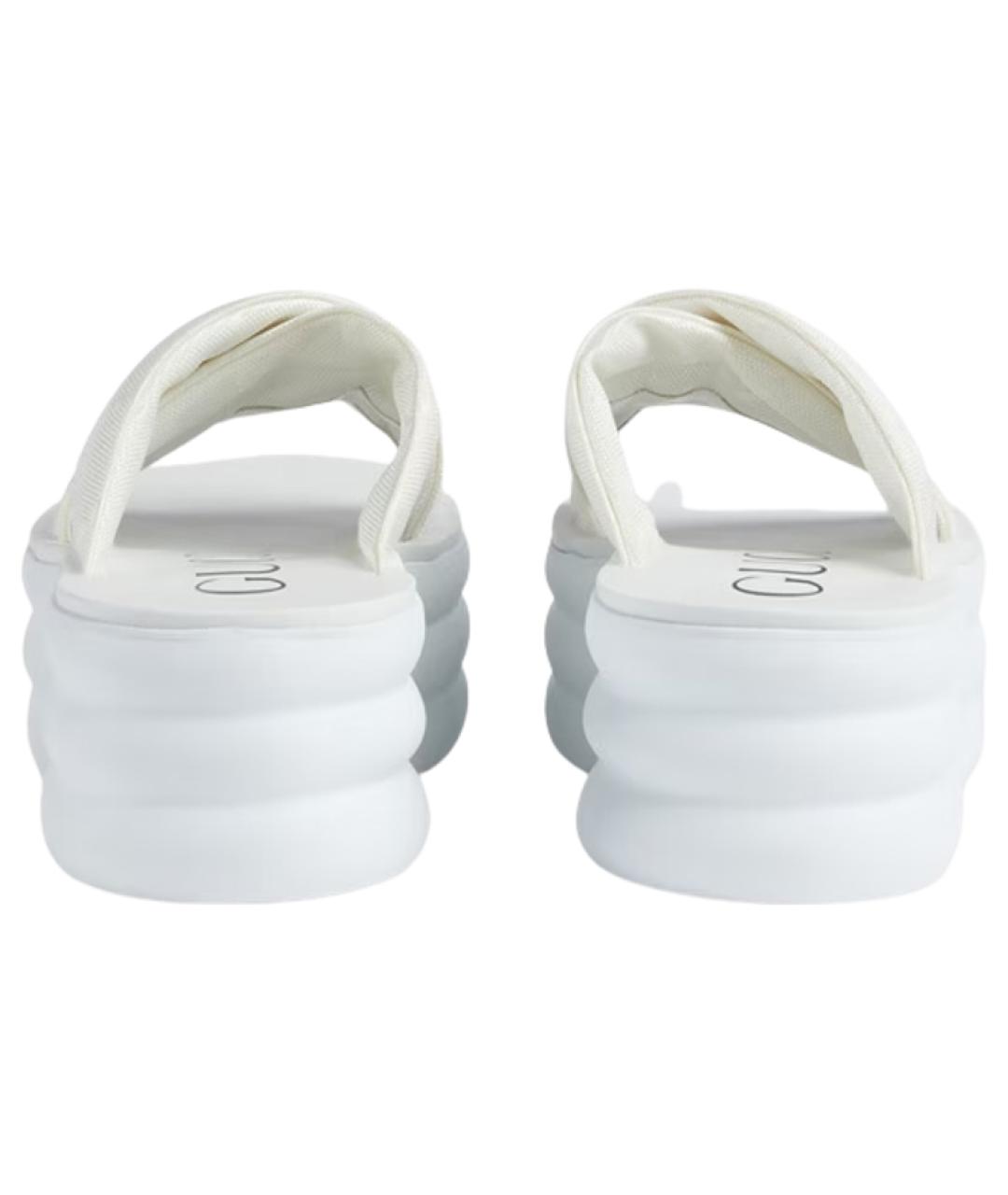 GUCCI Белые текстильные сандалии, фото 5