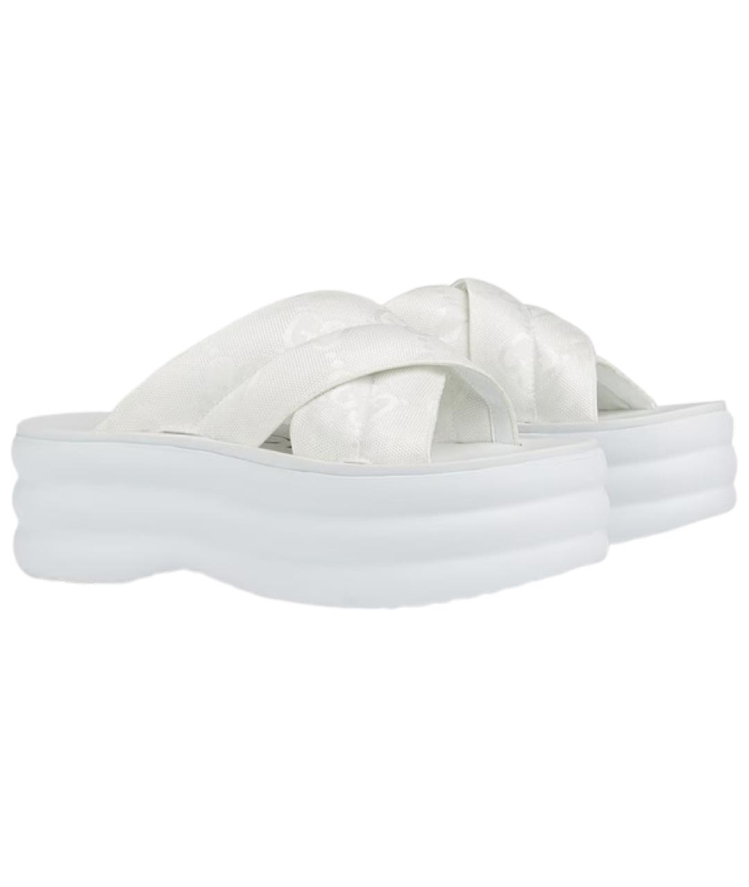 GUCCI Белые текстильные сандалии, фото 3