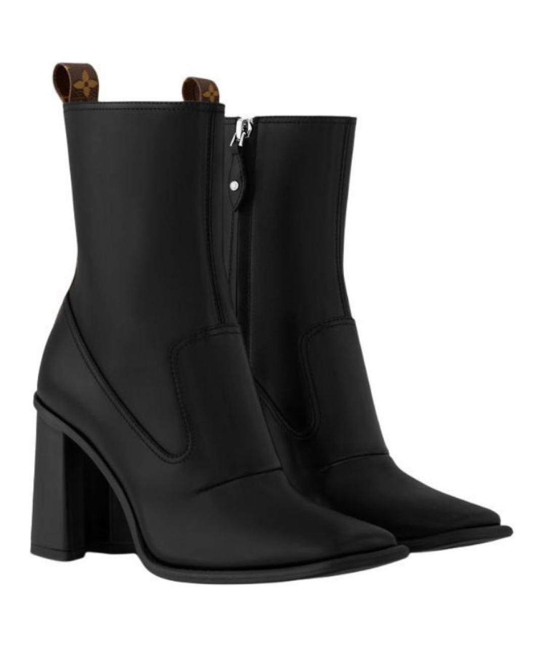 LOUIS VUITTON Черные кожаные сапоги, фото 3