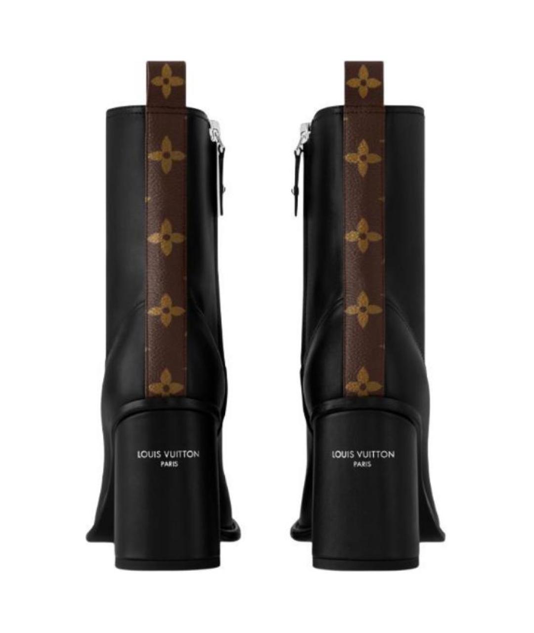 LOUIS VUITTON Черные кожаные сапоги, фото 4
