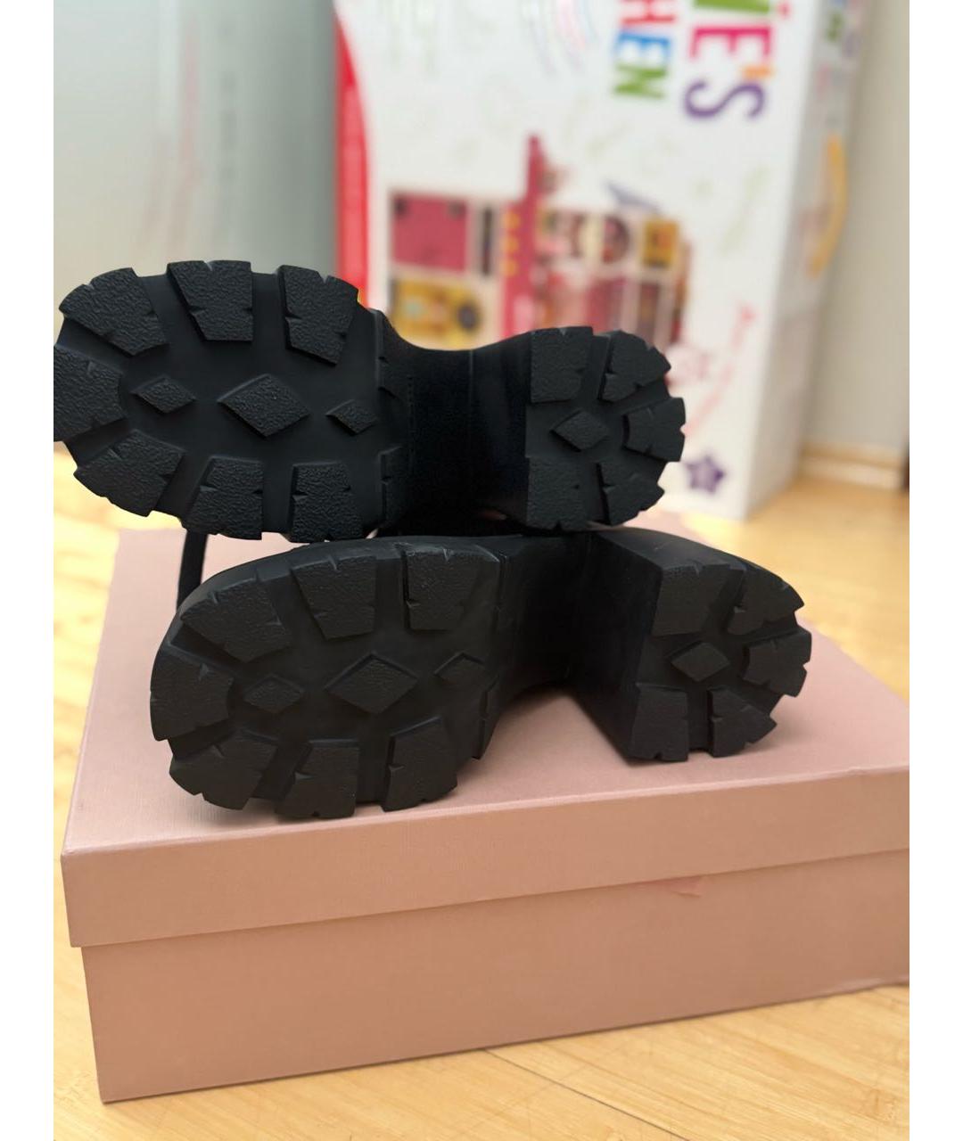 MIU MIU Черные кожаные ботинки, фото 5