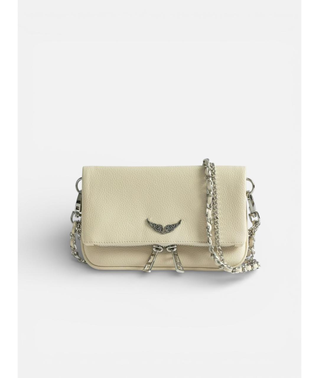 ZADIG & VOLTAIRE Бежевая кожаная сумка через плечо, фото 4