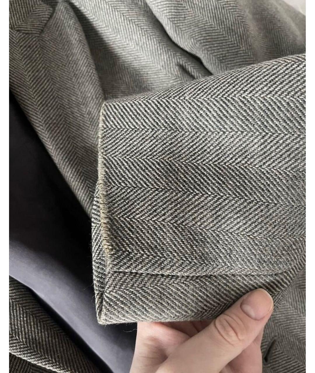 ALEXANDER MCQUEEN Серое шерстяное пальто, фото 5