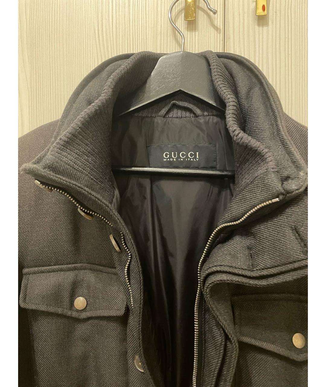 GUCCI Серый полиэстеровый пуховик, фото 3