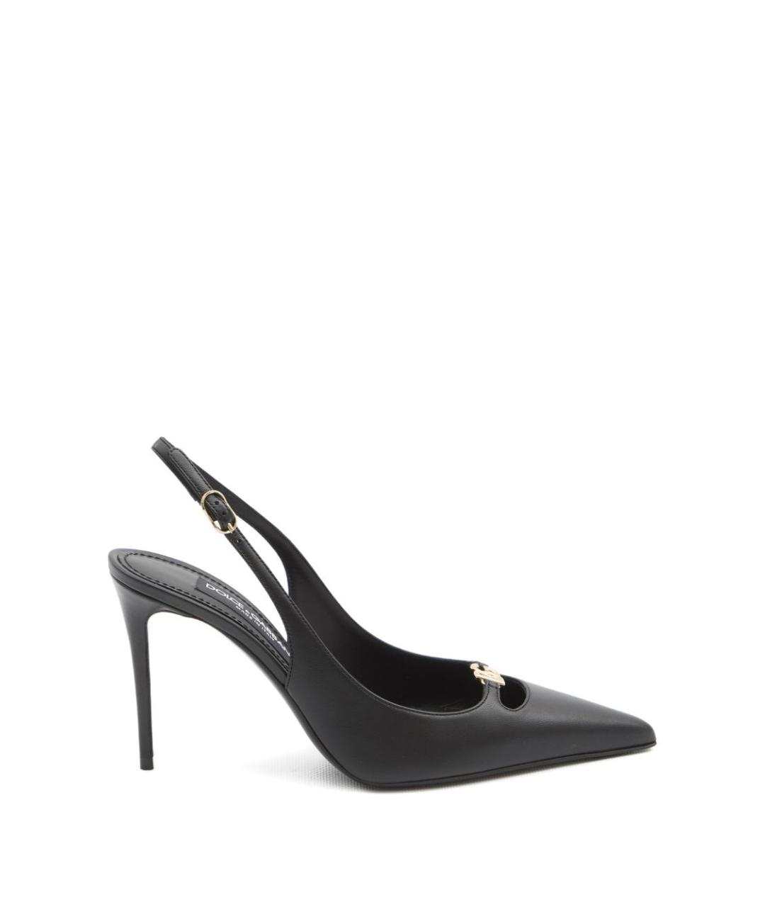 DOLCE&GABBANA Черные кожаные туфли, фото 1