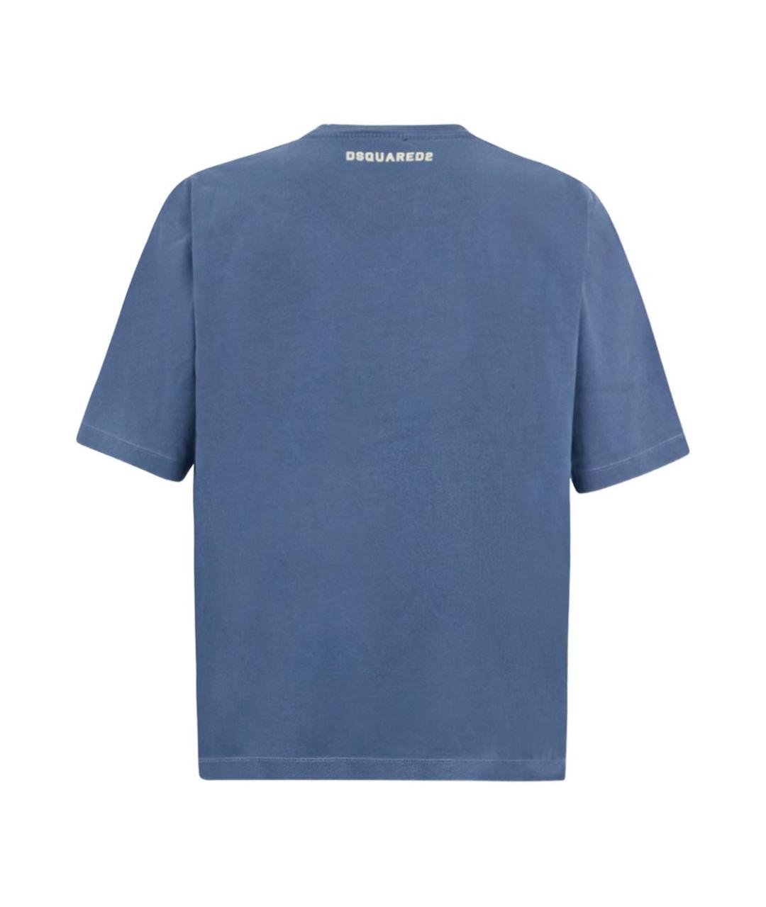 DSQUARED2 Синяя хлопковая футболка, фото 2
