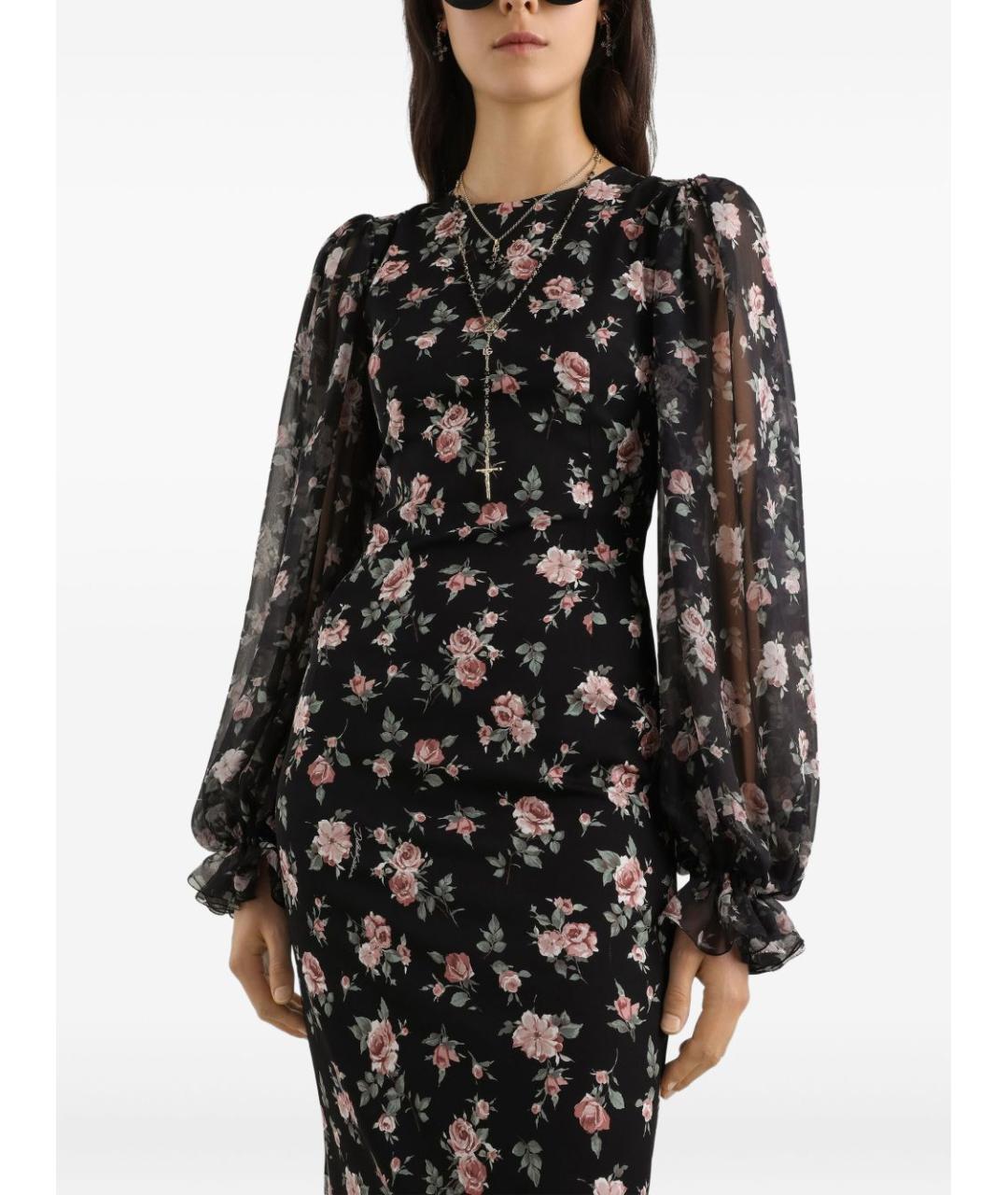 DOLCE&GABBANA Черное шелковое вечернее платье, фото 3