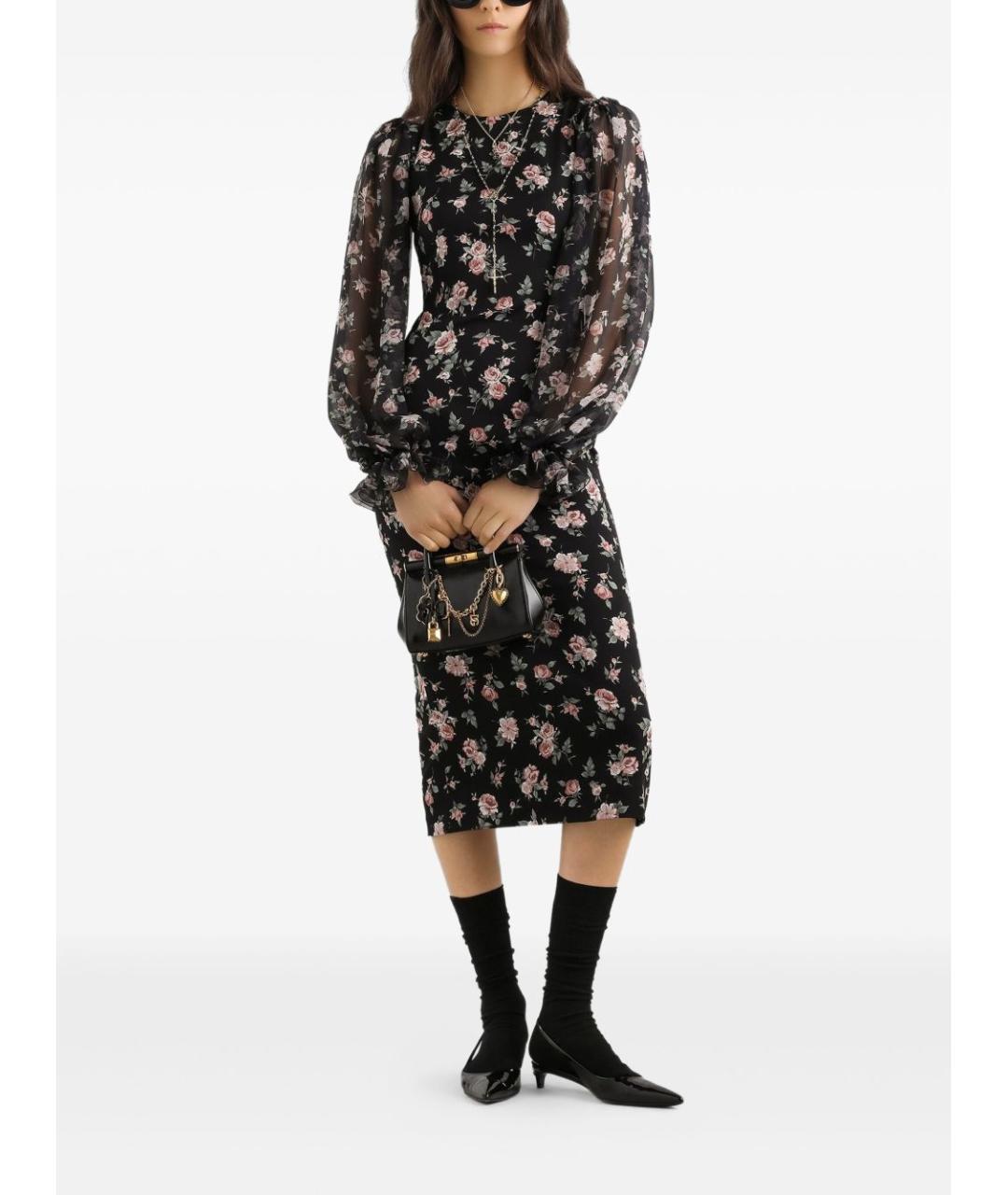 DOLCE&GABBANA Черное шелковое вечернее платье, фото 4