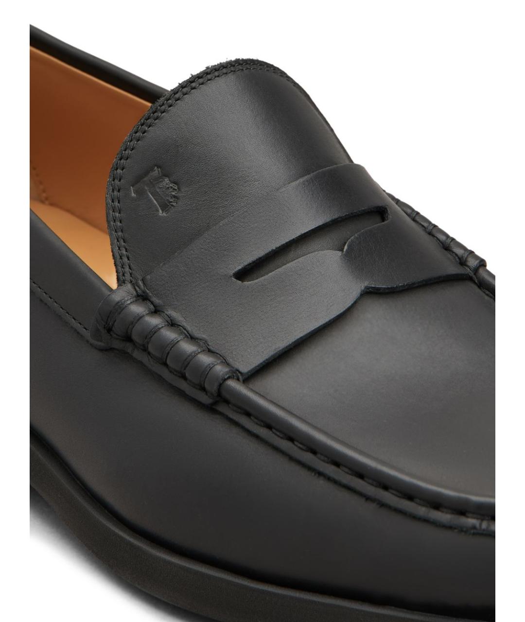 TOD'S Черные кожаные лоферы, фото 5