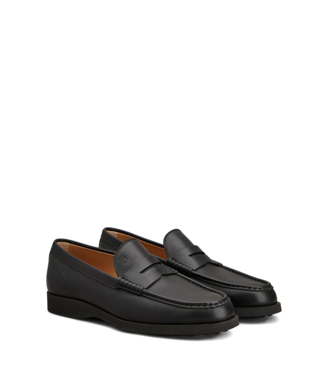 TOD'S Черные кожаные лоферы, фото 2