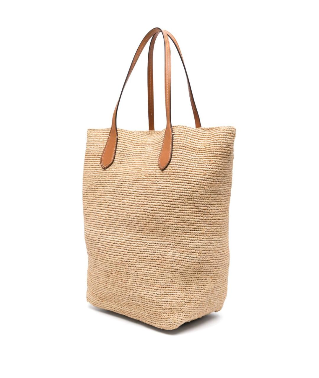 POLO RALPH LAUREN Бежевая пелетеная сумка тоут, фото 3