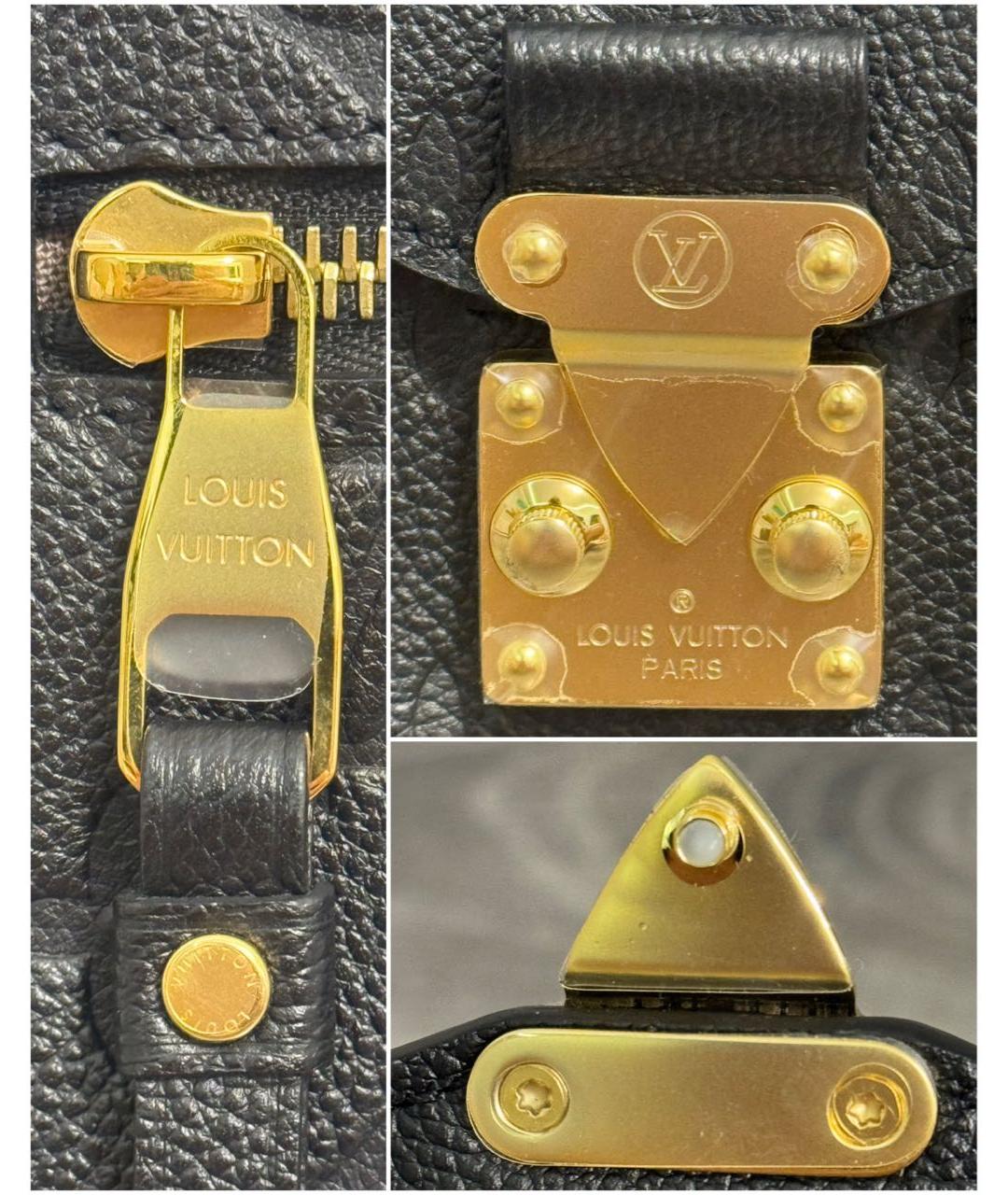 LOUIS VUITTON Черная кожаная сумка через плечо, фото 6