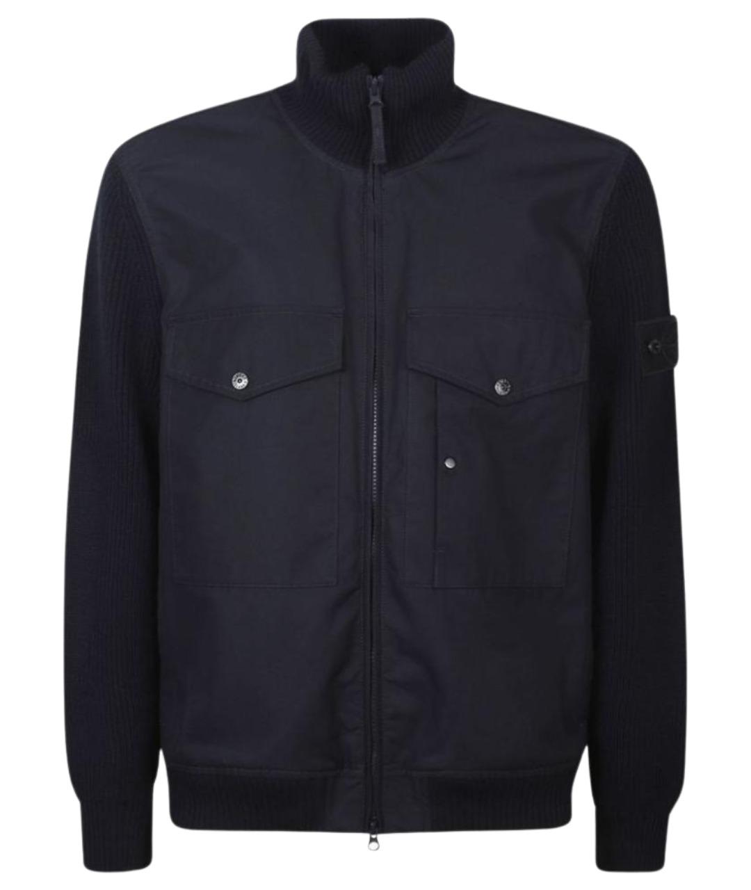 STONE ISLAND Темно-синяя хлопковая куртка, фото 1