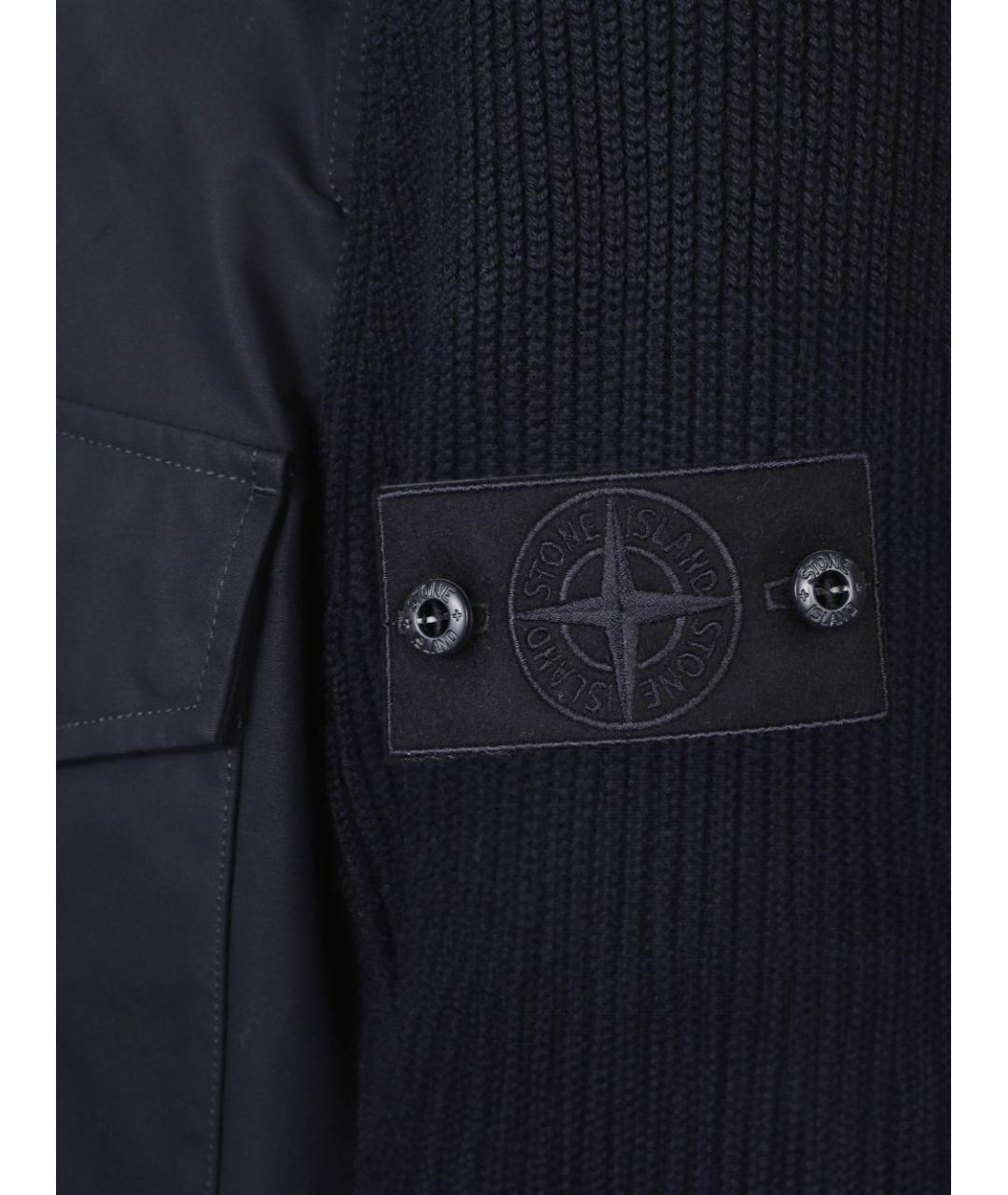 STONE ISLAND Темно-синяя хлопковая куртка, фото 3