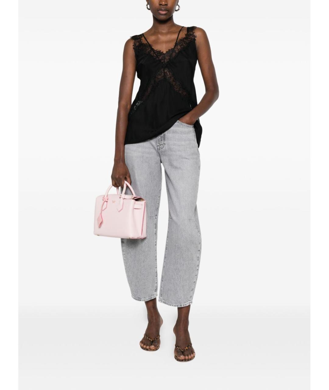 PINKO Черная вискозная майка, фото 4