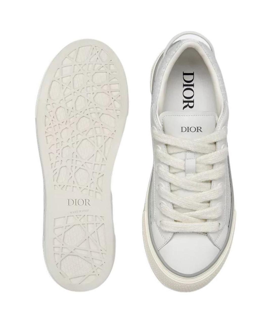 CHRISTIAN DIOR Серые кожаные низкие кроссовки / кеды, фото 5