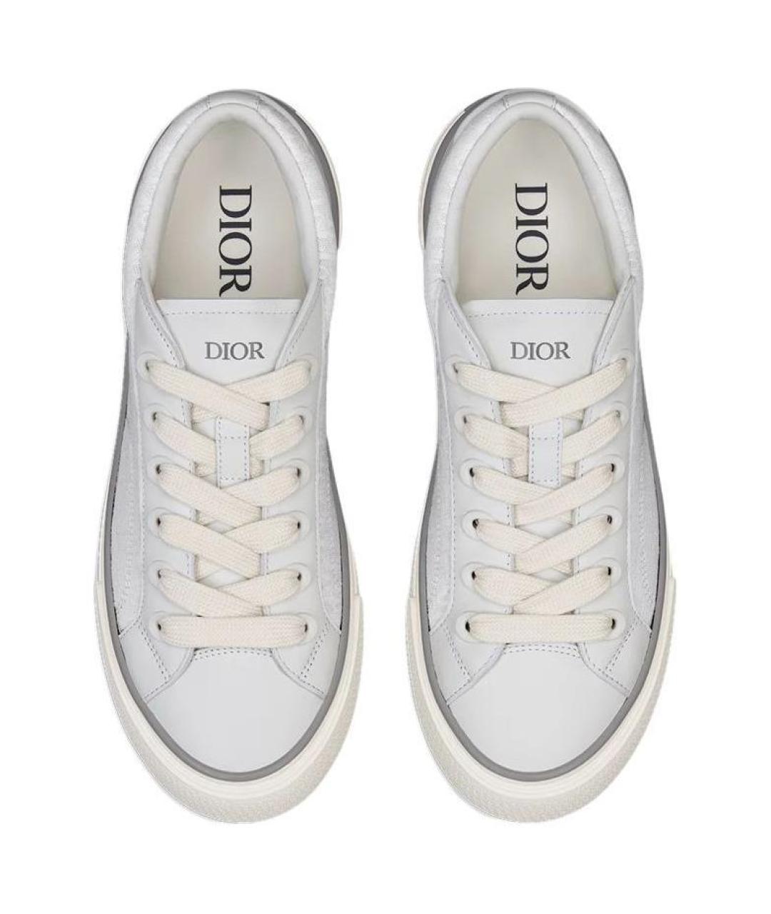 CHRISTIAN DIOR Серые кожаные низкие кроссовки / кеды, фото 4